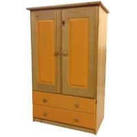 Verona Antique Pine and Orange Tall Boy with 2 Drawer