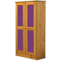 Verona Antique Pine and Lilac 2 Door Wardrobe