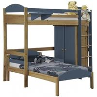 Verona Maximus Antique Pine and Blue L Shape High Sleeper Bed Set 1