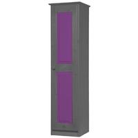 Verona Graphite Pine and Lilac 1 Door Wardrobe