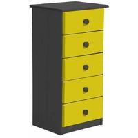 verona graphite pine and lime 5 chest of drawer