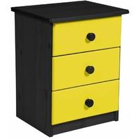 Verona Graphite Pine and Lime 3 Drawer Bedside Cabinet