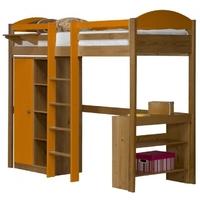 Verona Maximus Antique Pine and Orange with Central Ladder High Sleeper Bed Set 1