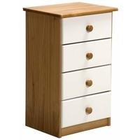 verona antique pine and white 4 chest of drawer