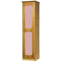 Verona Antique Pine and Pink 1 Door Wardrobe