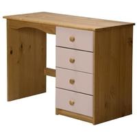 Verona Antique Pine and Pink 4 Drawer Dressing Table