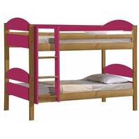 verona maximus antique pine and fuchsia 3ft single bunk bed