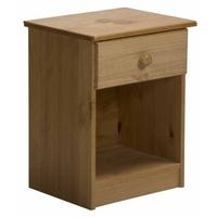 Verona Antique Pine 1 Drawer Bedside Cabinet