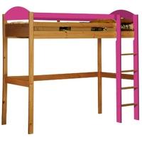 Verona Maximus Antique Pine and Fuchsia High Sleeper Bed