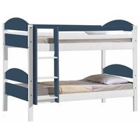 Verona Maximus Whitewash Pine and Blue 3ft Single Bunk Bed