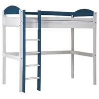 Verona Maximus Whitewash Pine and Blue High Sleeper Bed