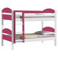 verona maximus whitewash pine and fuchsia 3ft single bunk bed