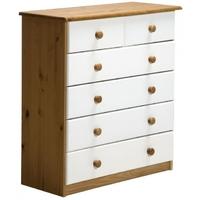 Verona Antique Pine and White 4+2 Chest of Drawer