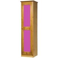 Verona Antique Pine and Fuchsia 1 Door Wardrobe