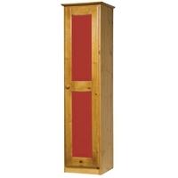 Verona Antique Pine and Red 1 Door Wardrobe