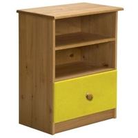 Verona Gela Antique Pine and Lime 1 Drawer 2 Shelves Bedside Cabinet