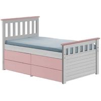 verona captains ferrara whitewash pine and pink single storage bed