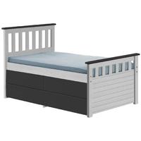 verona captains ferrara whitewash pine and graphite single storage bed