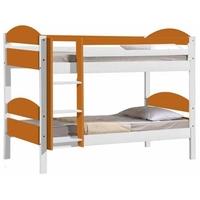 Verona Maximus Whitewash Pine and Orange 3ft Single Bunk Bed