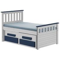 Verona Captains Bergamo Whitewash Pine and Blue Guest Bed