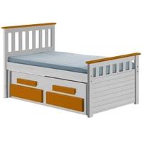 verona captains bergamo whitewash pine and orange guest bed