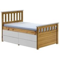 verona captains ferrara antique pine and white single storage bed