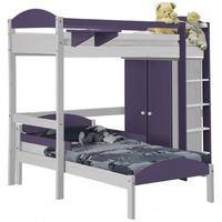 Verona Maximus Whitewash Pine and Lilac L Shape High Sleeper Bed Set 1