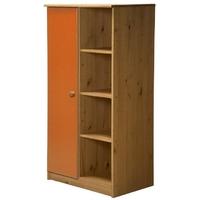 Verona Avola Antique Pine and Orange with 1 Door Storage Unit