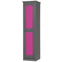 Verona Graphite Pine and Fuchsia 1 Door Wardrobe