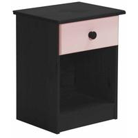 Verona Graphite Pine and Pink 1 Drawer Bedside Cabinet