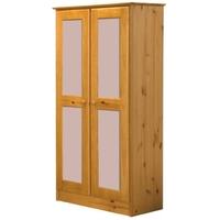 Verona Antique Pine and Pink 2 Door Wardrobe