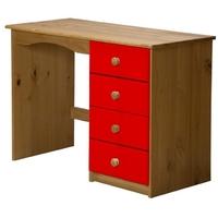 Verona Antique Pine and Red 4 Drawer Dressing Table