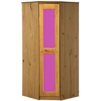 Verona Antique Pine and Fuchsia Corner Wardrobe