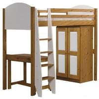 Verona Antique Pine and White High Sleeper Bed Set 1