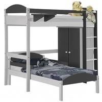 Verona Maximus Whitewash Pine and Graphite L Shape High Sleeper Bed Set 1