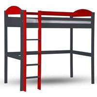 Verona Maximus Graphite Pine and Red High Sleeper Bed