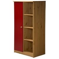 Verona Avola Antique Pine and Red with 1 Door Storage Unit