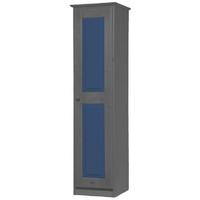 Verona Graphite Pine and Blue 1 Door Wardrobe