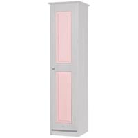 Verona Whitewash Pine and Pink 1 Door Wardrobe