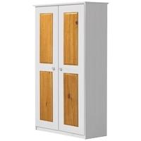 Verona Whitewash Pine and Antique 2 Door Wardrobe