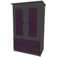 Verona Graphite Pine and Lilac Tall Boy with 2 Drawer