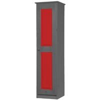 Verona Graphite Pine and Red 1 Door Wardrobe