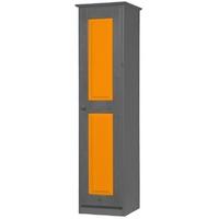 Verona Graphite Pine and Orange 1 Door Wardrobe