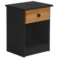 Verona Graphite Pine and Antique 1 Drawer Bedside Cabinet