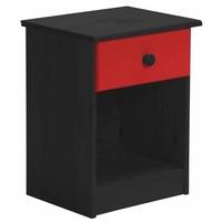 Verona Graphite Pine and Red 1 Drawer Bedside Cabinet