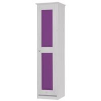 Verona Whitewash Pine and Lilac 1 Door Wardrobe