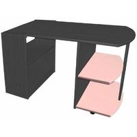 Verona Graphite Pine and Pink Mid Sleeper Pull Out Desk