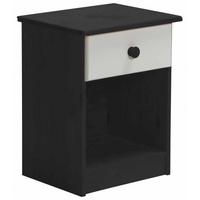 Verona Graphite Pine and White 1 Drawer Bedside Cabinet