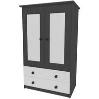 Verona Graphite Pine and White Tall Boy with 2 Drawer