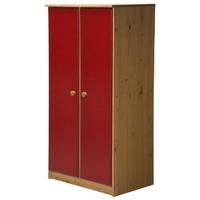 verona avola antique pine and red with 2 door storage unit